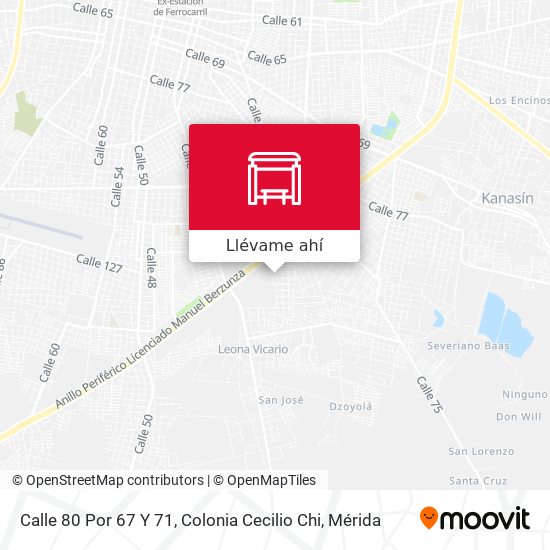 Mapa de Calle 80 Por 67 Y 71, Colonia Cecilio Chi