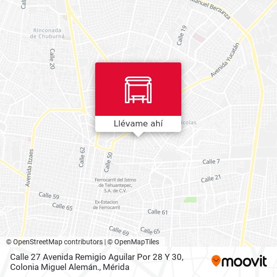 Mapa de Calle 27 Avenida Remigio Aguilar Por 28 Y 30, Colonia Miguel Alemán.