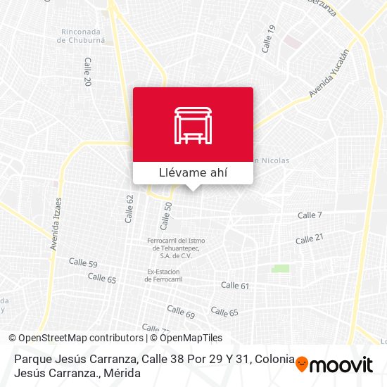 Mapa de Parque Jesús Carranza, Calle 38 Por 29 Y 31, Colonia Jesús Carranza.