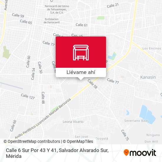 Mapa de Calle 6 Sur Por 43 Y 41, Salvador Alvarado Sur