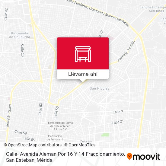 Mapa de Calle- Avenida Aleman Por 16 Y 14 Fraccionamiento, San Esteban