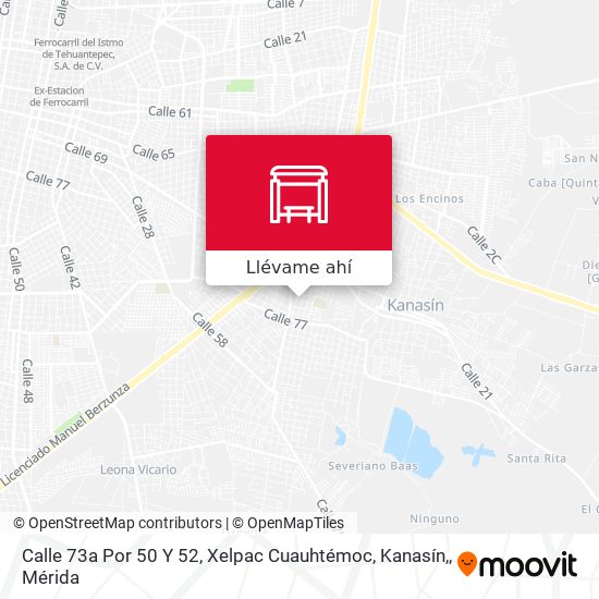 Mapa de Calle 73a Por 50 Y 52, Xelpac Cuauhtémoc, Kanasín,