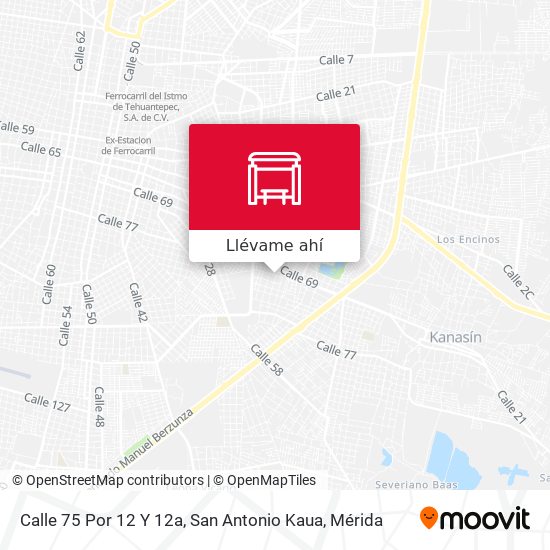 Mapa de Calle 75 Por 12 Y 12a, San Antonio Kaua