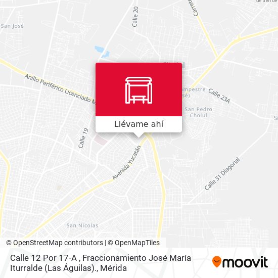 Mapa de Calle 12 Por 17-A , Fraccionamiento José María Iturralde (Las Águilas).