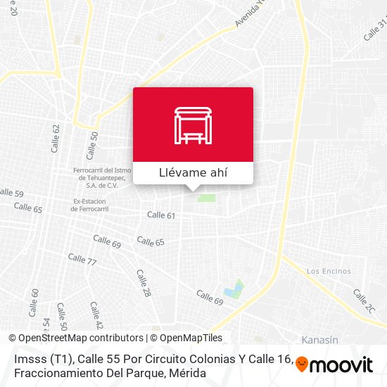 Mapa de Imsss (T1), Calle 55 Por  Circuito Colonias Y Calle 16, Fraccionamiento Del Parque