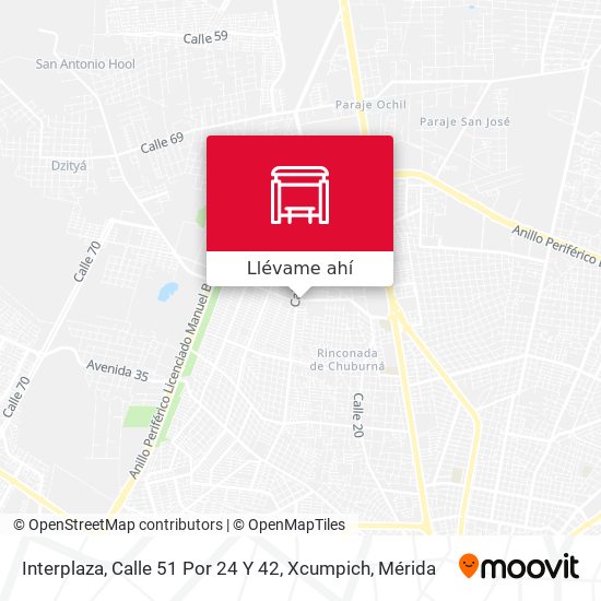 Mapa de Interplaza, Calle 51 Por 24 Y 42, Xcumpich