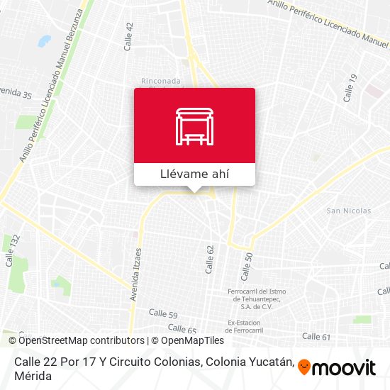 Mapa de Calle 22 Por 17 Y Circuito Colonias, Colonia Yucatán