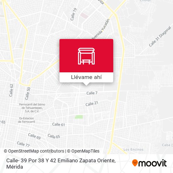 Mapa de Calle- 39 Por 38 Y 42 Emiliano Zapata Oriente