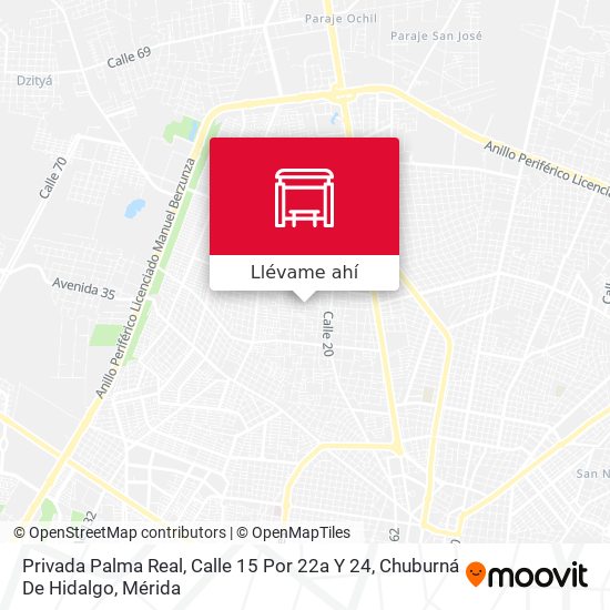 Mapa de Privada Palma Real, Calle 15 Por 22a Y 24, Chuburná De Hidalgo