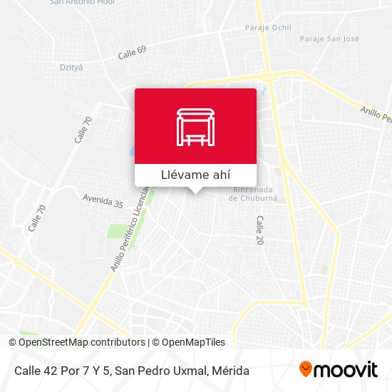 Mapa de Calle 42 Por 7 Y 5, San Pedro Uxmal