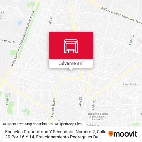 Mapa de Escuelas Preparatoria Y Secundaria Número 2, Calle 20 Por 16 Y 14, Fraccionamiento Pedregales De Tanlum