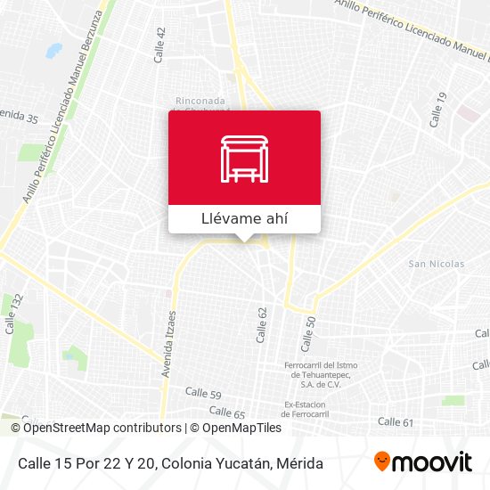 Mapa de Calle 15 Por 22 Y 20, Colonia Yucatán