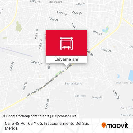 Mapa de Calle 42 Por 63 Y 65, Fraccionamiento Del Sur