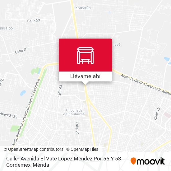 Mapa de Calle- Avenida El Vate Lopez Mendez Por 55 Y 53 Cordemex