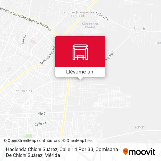 Mapa de Hacienda Chichí Suárez, Calle 14 Por 33, Comisaría De Chichí Suárez