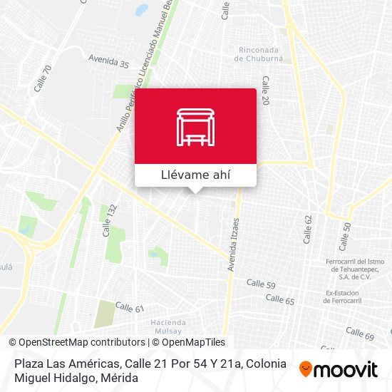 Mapa de Plaza Las Américas, Calle 21 Por 54 Y 21a,  Colonia Miguel Hidalgo