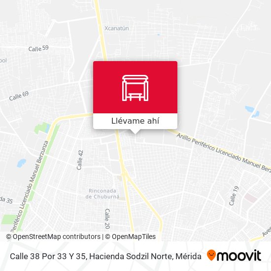 Mapa de Calle 38 Por 33 Y 35, Hacienda Sodzil Norte