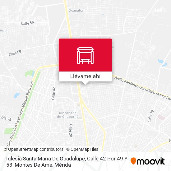 Mapa de Iglesia Santa María De Guadalupe, Calle 42 Por 49 Y 53, Montes De Amé