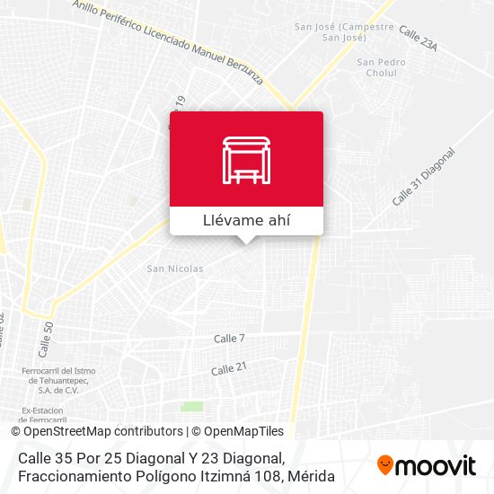 Mapa de Calle 35 Por 25 Diagonal Y 23 Diagonal,  Fraccionamiento Polígono Itzimná 108