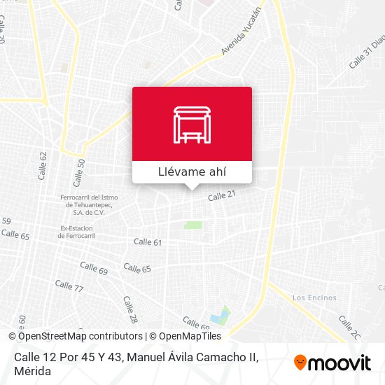 Mapa de Calle 12 Por 45 Y 43, Manuel Ávila Camacho II