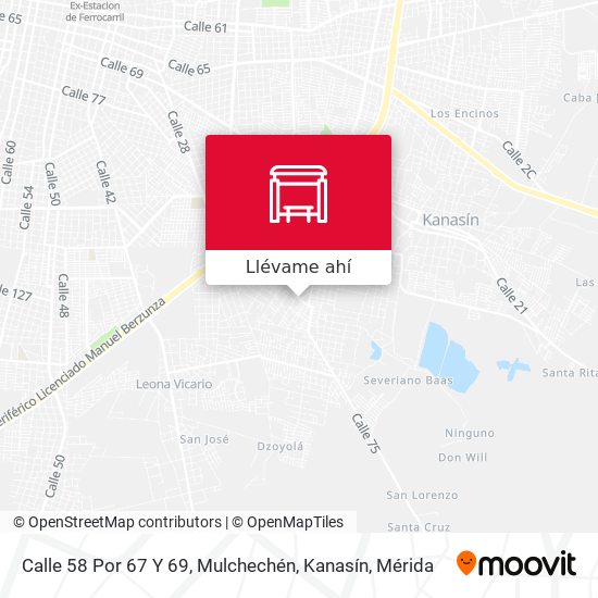 Mapa de Calle 58 Por 67 Y 69, Mulchechén, Kanasín