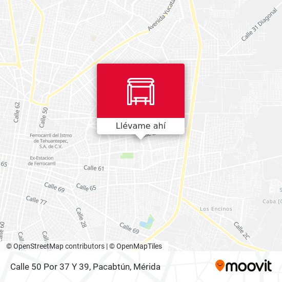 Mapa de Calle 50 Por 37 Y 39, Pacabtún