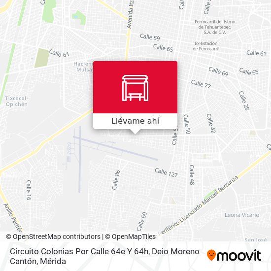 Mapa de Circuito Colonias Por Calle 64e Y 64h, Deio Moreno Cantón