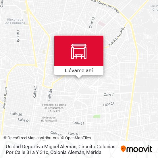Mapa de Unidad Deportiva Miguel Alemán, Circuito Colonias Por Calle 31a Y 31c, Colonia Alemán