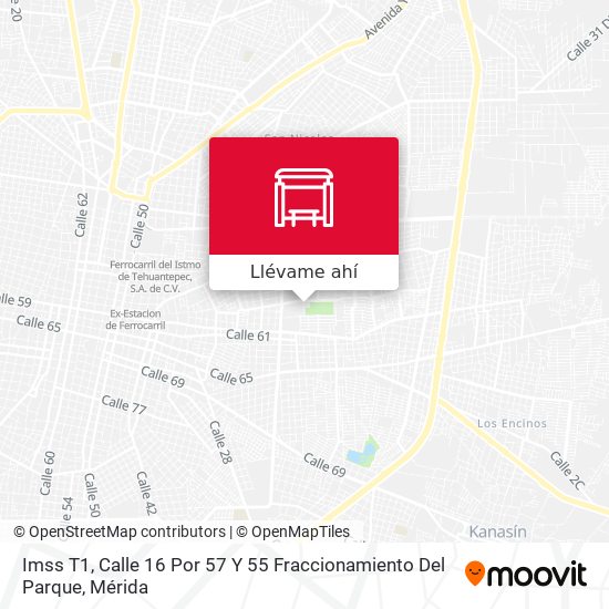 Mapa de Imss T1, Calle 16 Por 57 Y 55 Fraccionamiento Del Parque