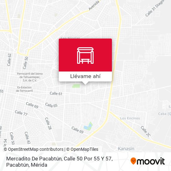 Mapa de Mercadito De Pacabtún, Calle 50 Por 55 Y 57, Pacabtún