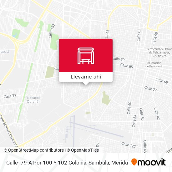 Mapa de Calle- 79-A Por 100 Y 102 Colonia, Sambula