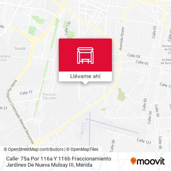 Mapa de Calle- 75a Por 116a Y 116b Fraccionamiento Jardines De Nueva Mulsay III