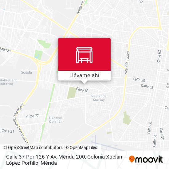 Mapa de Calle 37 Por 126 Y  Av. Mérida 200, Colonia Xoclán López Portillo