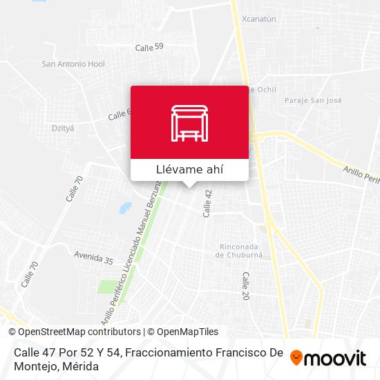 Mapa de Calle 47 Por 52 Y 54, Fraccionamiento Francisco De Montejo