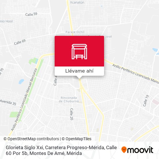 Mapa de Glorieta Siglo Xxi, Carretera Progreso-Mérida, Calle 60 Por 5b, Montes De Amé