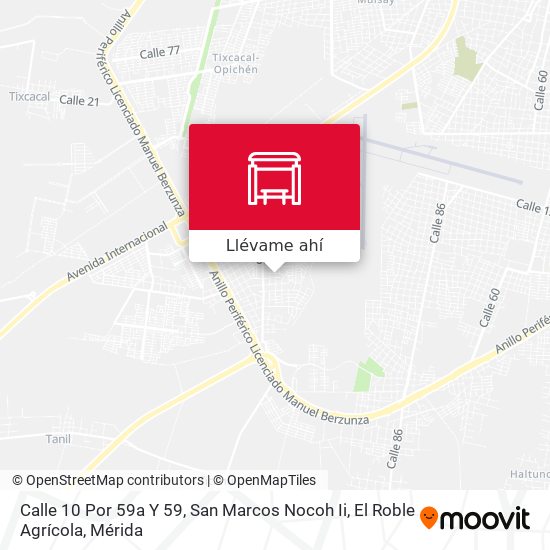 Mapa de Calle 10 Por 59a Y 59, San Marcos Nocoh Ii, El Roble Agrícola