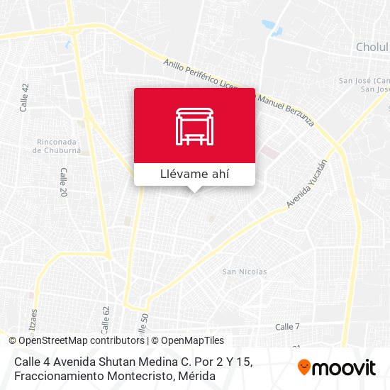 Mapa de Calle 4  Avenida Shutan Medina C. Por 2 Y 15, Fraccionamiento Montecristo