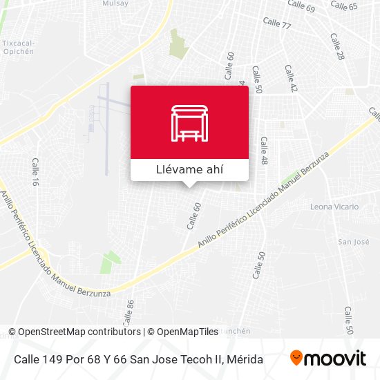 Mapa de Calle 149 Por 68 Y 66 San Jose Tecoh II