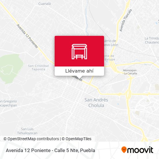 Mapa de Avenida 12 Poniente - Calle 5 Nte