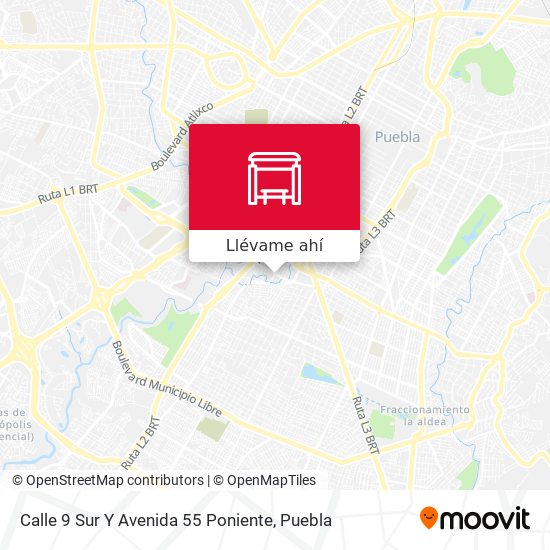 Mapa de Calle 9 Sur Y Avenida 55 Poniente