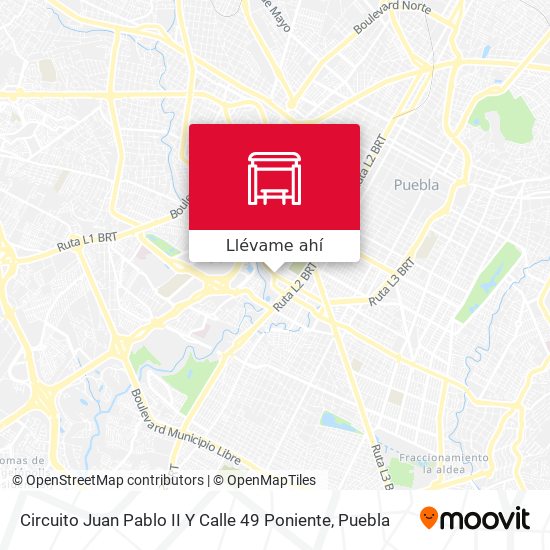 Mapa de Circuito Juan Pablo II Y Calle 49 Poniente