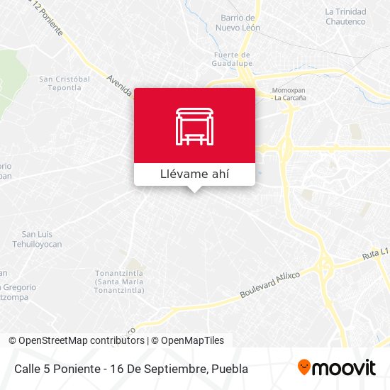 Mapa de Calle 5 Poniente - 16 De Septiembre