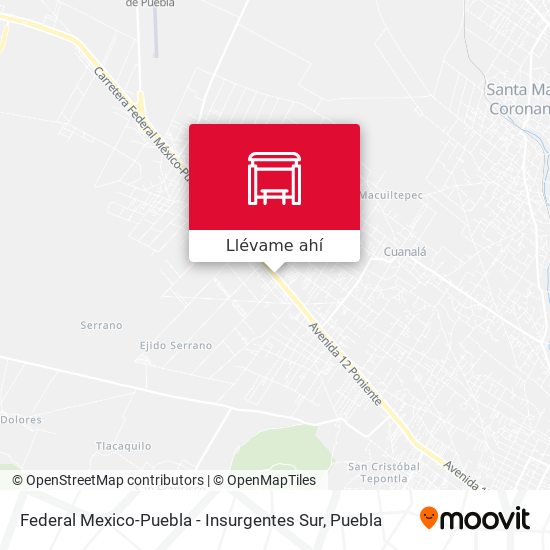 Mapa de Federal Mexico-Puebla - Insurgentes Sur