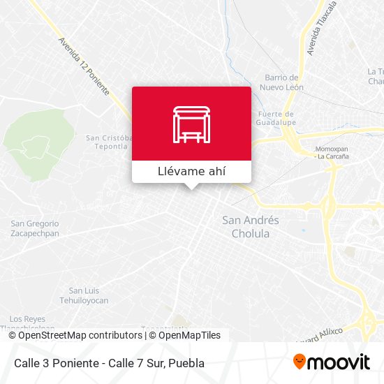 Mapa de Calle 3 Poniente -  Calle 7 Sur