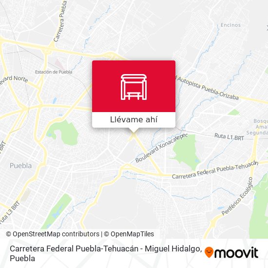 Mapa de Carretera Federal Puebla-Tehuacán - Miguel Hidalgo