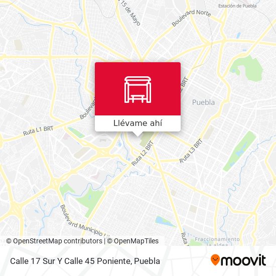 Mapa de Calle 17 Sur Y Calle 45 Poniente