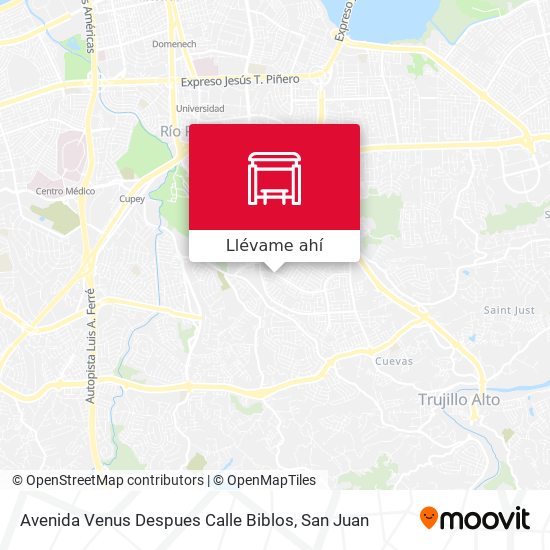 Mapa de Avenida Venus Despues Calle Biblos
