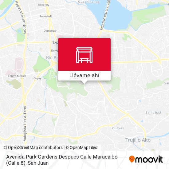 Mapa de Avenida Park Gardens Despues Calle Maracaibo (Calle 8)