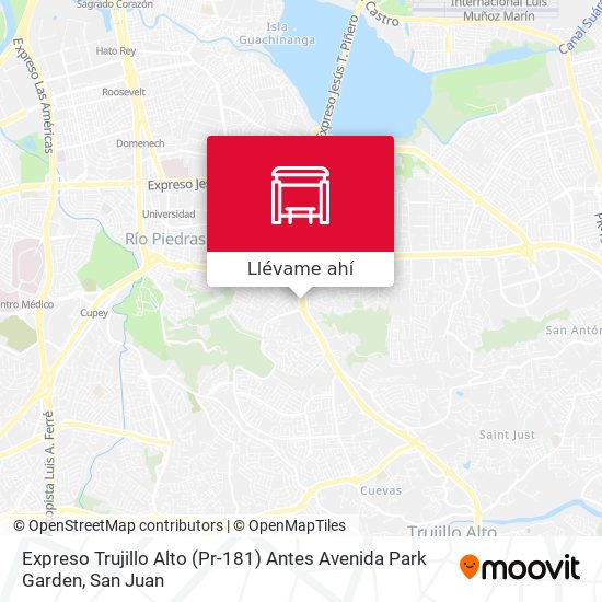 Mapa de Expreso Trujillo Alto (Pr-181) Antes Avenida Park Garden