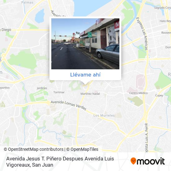 Mapa de Avenida Jesus T. Piñero Despues Avenida Luis Vigoreaux